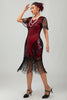Load image into Gallery viewer, Sparkly Black Golden Sequins V-Neck Flapper Dress with Beading