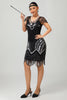 Load image into Gallery viewer, Sparkly Black Silver Sequins Bodycon Flapper Dress with Beading