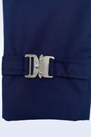 Load image into Gallery viewer, 2 Piece Navy Notched Lapel Pockets Prom Homecoming Men&#39;s Suits