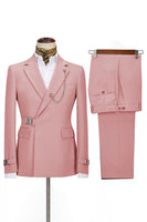 Load image into Gallery viewer, Queendancer Men 2 Piece Navy Prom Suits with Pockets Notched Lapel Long Sleeves Homecoming Suits