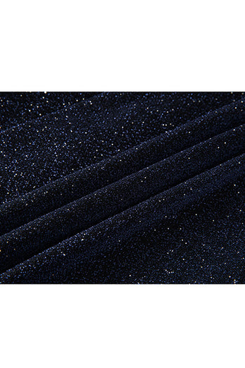 Sparkly Navy 2 Piece Shawl Lapel Prom Homecoming Men's Suits