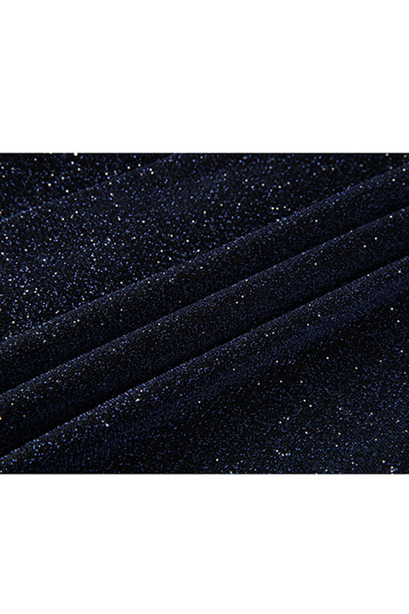 Load image into Gallery viewer, Sparkly Navy 2 Piece Shawl Lapel Prom Homecoming Men&#39;s Suits