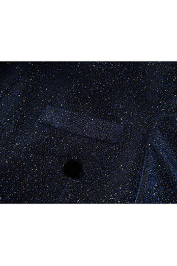 Sparkly Navy 2 Piece Shawl Lapel Prom Homecoming Men's Suits