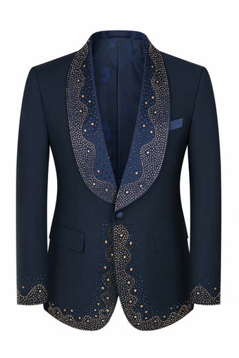 Sparkly 3 Piece Black Prom Homecoming Men's Suits with Rhinestones