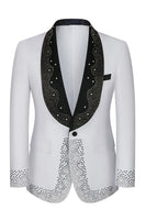 Load image into Gallery viewer, Sparkly 3 Piece Black Prom Homecoming Men&#39;s Suits with Rhinestones