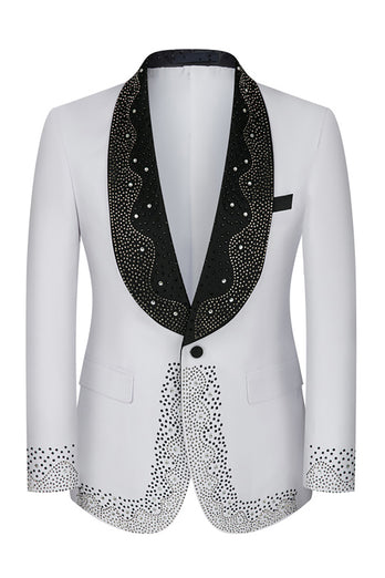 Sparkly 3 Piece Black Prom Homecoming Men's Suits with Rhinestones