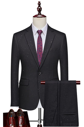 Sparkly Coffee 2 Piece Notched Lapel Prom Homecoming Men's Suits