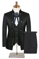 Load image into Gallery viewer, 3 Piece Khaki Double Breasted Jacquard Prom Homecoming Men&#39;s Suits