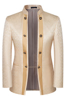 Load image into Gallery viewer, 3 Piece Khaki Double Breasted Jacquard Prom Homecoming Men&#39;s Suits