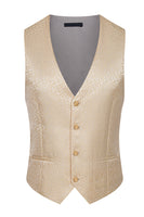 Load image into Gallery viewer, 3 Piece Khaki Double Breasted Jacquard Prom Homecoming Men&#39;s Suits