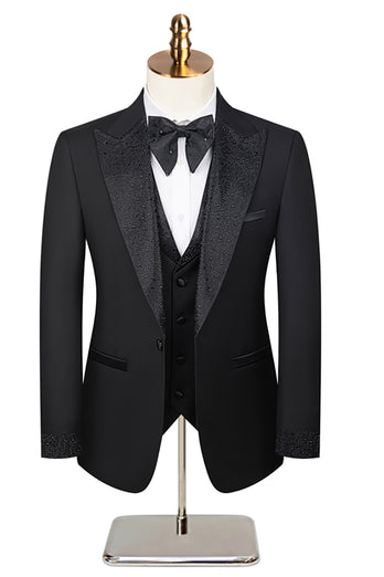 3 Piece Ivory One Button Prom Homecoming Men's Suits with Pockets