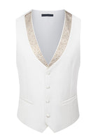 Load image into Gallery viewer, 3 Piece Ivory One Button Prom Homecoming Men&#39;s Suits with Pockets