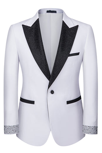 3 Piece Ivory One Button Prom Homecoming Men's Suits with Pockets