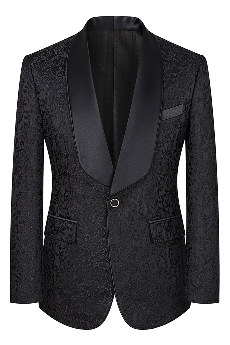 Load image into Gallery viewer, 3 Piece Dark Green Jacquard Shawl Lapel Prom Homecoming Men&#39;s Suits