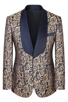 Load image into Gallery viewer, 3 Piece Dark Green Jacquard Shawl Lapel Prom Homecoming Men&#39;s Suits