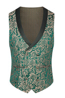 Load image into Gallery viewer, 3 Piece Dark Green Jacquard Shawl Lapel Prom Homecoming Men&#39;s Suits