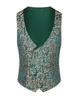 Load image into Gallery viewer, 3 Piece Dark Green Jacquard Shawl Lapel Prom Homecoming Men's Suits