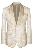 Load image into Gallery viewer, 3 Piece Dark Green Jacquard Shawl Lapel Prom Homecoming Men&#39;s Suits