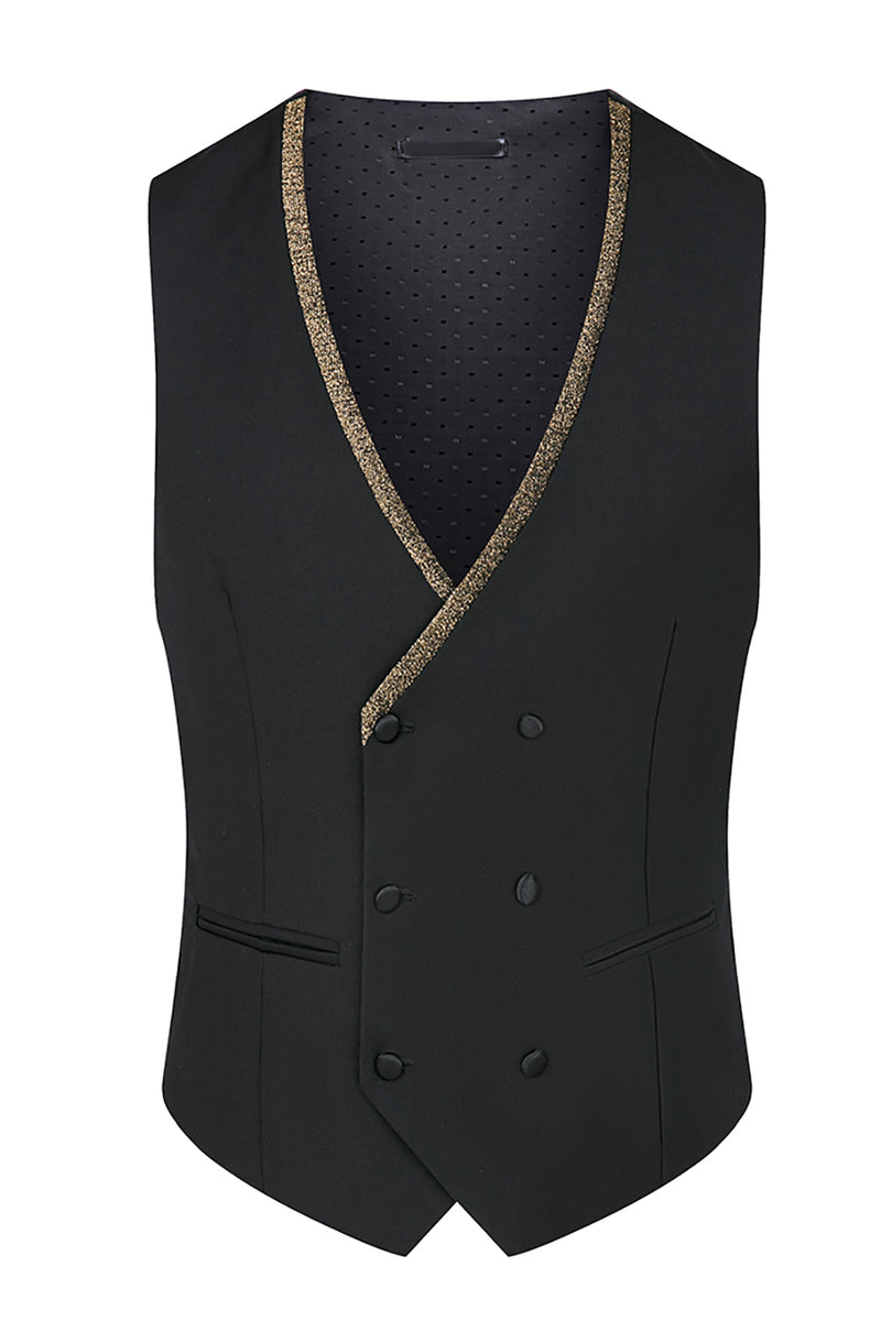 Load image into Gallery viewer, 3 Piece Black Jacquard Shawl Lapel Prom Homecoming Men&#39;s Suits