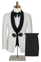 Load image into Gallery viewer, 3 Piece Black Jacquard Shawl Lapel Prom Homecoming Men&#39;s Suits
