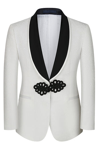 3 Piece Black Jacquard Shawl Lapel Prom Homecoming Men's Suits