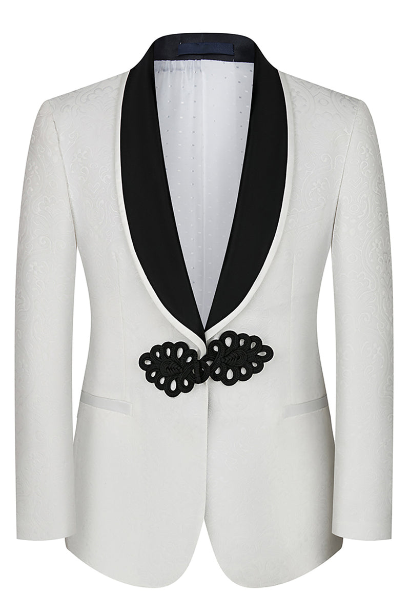Load image into Gallery viewer, 3 Piece Black Jacquard Shawl Lapel Prom Homecoming Men&#39;s Suits