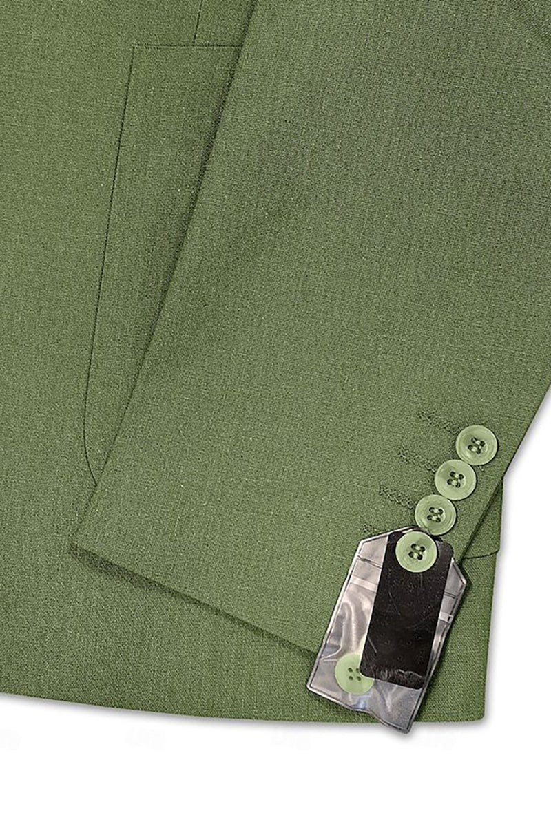 Load image into Gallery viewer, 2 Piece Green Peak Lapel One Button Prom Homecoming Men&#39;s Suits