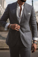 Load image into Gallery viewer, 2 Piece Green Peak Lapel One Button Prom Homecoming Men&#39;s Suits