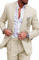 Load image into Gallery viewer, 2 Piece Green Peak Lapel One Button Prom Homecoming Men&#39;s Suits