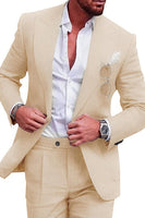 Load image into Gallery viewer, 2 Piece Green Peak Lapel One Button Prom Homecoming Men&#39;s Suits