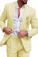 Load image into Gallery viewer, 2 Piece Green Peak Lapel One Button Prom Homecoming Men&#39;s Suits