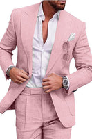 Load image into Gallery viewer, 2 Piece Green Peak Lapel One Button Prom Homecoming Men&#39;s Suits