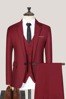 Load image into Gallery viewer, 3 Piece Black Solid Notched Lapel Prom Homecoming Men&#39;s Suits