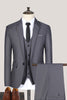 Load image into Gallery viewer, 3 Piece Black Solid Notched Lapel Prom Homecoming Men&#39;s Suits