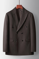 Load image into Gallery viewer, Coffee 2 Piece Peak Lapel Prom Homecoming Men&#39;s Suits with Pockets