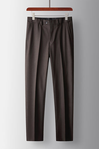 Coffee 2 Piece Peak Lapel Prom Homecoming Men's Suits with Pockets