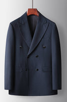 Load image into Gallery viewer, 2 Piece Navy Peak Lapel Prom Homecoming Men&#39;s Suits with Pockets