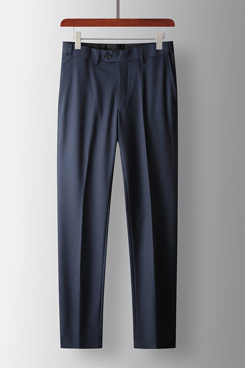 Load image into Gallery viewer, 2 Piece Navy Peak Lapel Prom Homecoming Men&#39;s Suits with Pockets
