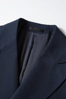 Load image into Gallery viewer, 2 Piece Navy Peak Lapel Prom Homecoming Men&#39;s Suits with Pockets