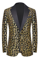 Load image into Gallery viewer, Sparkly Black Golden Sequins 2 Piece Prom Homecoming Men&#39;s Suits