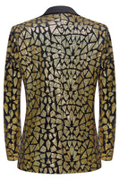 Load image into Gallery viewer, Sparkly Black Golden Sequins 2 Piece Prom Homecoming Men&#39;s Suits