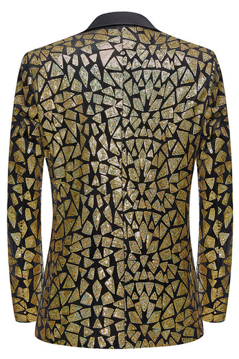 Sparkly Black Golden Sequins 2 Piece Prom Homecoming Men's Suits