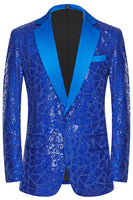 Load image into Gallery viewer, Sparkly Black Golden Sequins 2 Piece Prom Homecoming Men&#39;s Suits