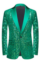 Load image into Gallery viewer, Sparkly Black Golden Sequins 2 Piece Prom Homecoming Men&#39;s Suits