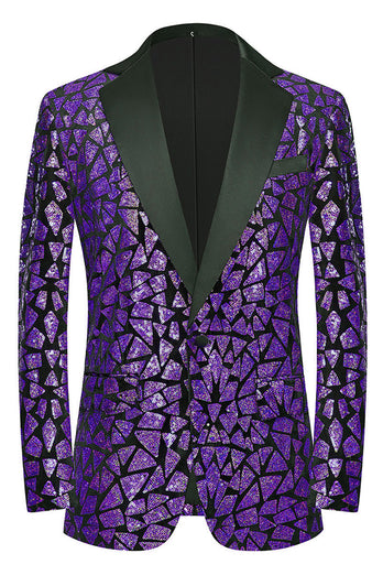Sparkly Black Golden Sequins 2 Piece Prom Homecoming Men's Suits