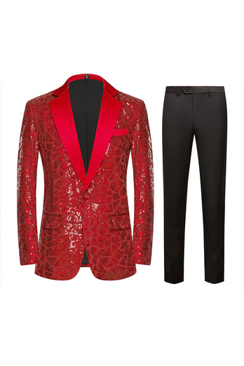 Sparkly Black Golden Sequins 2 Piece Prom Homecoming Men's Suits