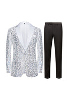 Load image into Gallery viewer, Sparkly Black Golden Sequins 2 Piece Prom Homecoming Men&#39;s Suits