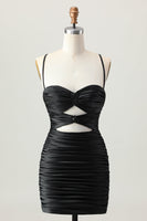 Load image into Gallery viewer, Sparkly Blue Tight Cut Out Short Homecoming Dress with Rhinestone