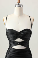 Load image into Gallery viewer, Sparkly Black Tight Cut Out Short Homecoming Dress with Rhinestone