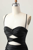 Load image into Gallery viewer, Sparkly Black Tight Cut Out Short Homecoming Dress with Rhinestone